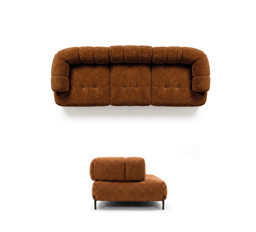 trivietė itališka sofa su sėdėsenos reguliavimu